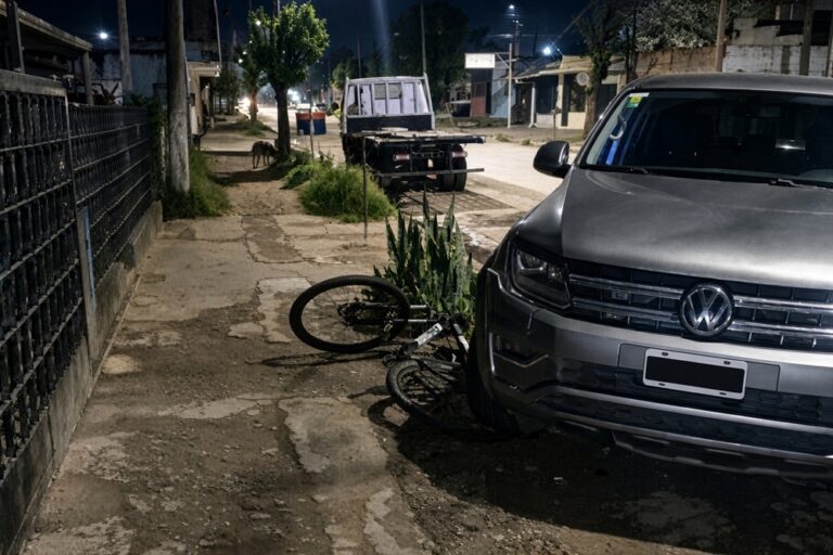 Violencia extrema en El Manantial: pelea callejera terminó con disparos policiales, una camioneta incrustada y daños materiales